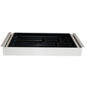 Unterbau-Schublade Stifteablage, mit Überauszug, Außenmaß H/B/T: 46/402/245mm, RAL 9006 weißaluminium Nr. TRAY.08