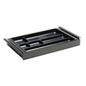 Unterbau-Schublade Stifteablage, mit Überauszug, Außenmaß H/B/T: 46/402/245mm, RAL 9005 tiefschwarz Nr. TRAY.40
