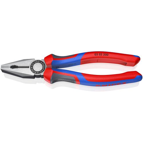 Knipex Kombizange mit Mehrkomponenten-Hüllen schwarz atramentiert 200 mm Nr. 03 02 200