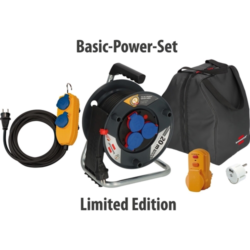 Brennenstuhl Basic-Power-Set Limited Edition bestehend aus: je 1 Stück Garant IP44 Kabeltrommel mit Trommeltritt 20m Kabel H07RNF3 G1 5
