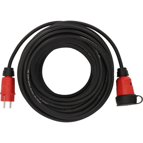Brennenstuhl Professional Verlängerungskabel VN 2100 (25m Kabel H07RN-F 3G1.5 in schwarz Baustelleneinsatz und ständiger Einsatz im Freien