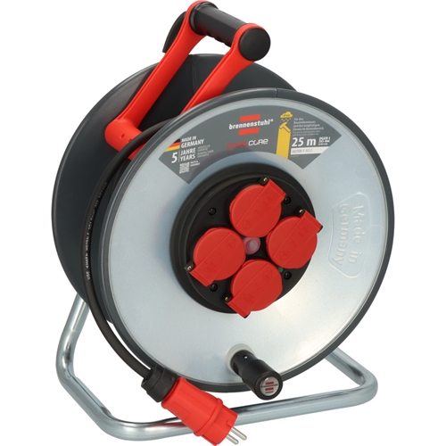 Brennenstuhl Professional SteelCore Kabeltrommel SC 2100 IP44 (25m H07RN-F 3G1.5 Trommelkörper aus Stahlblech Baustelleneinsatz und