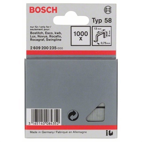 Bosch Feindrahtklammer Typ 58 13x0 75x8mm 1000er-Pack Nr. 2609200235