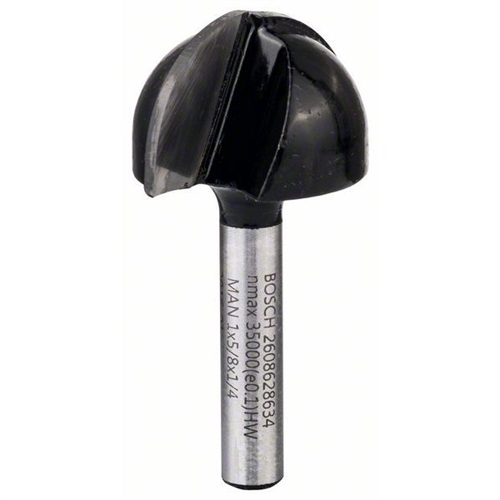 Bosch Hohlkehlfräser 1/4-Zoll R1 12 7mm D 25 4mm L 15 6mm G 49mm Nr. 2608628634