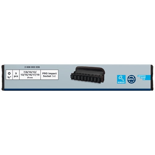 griffbereit24 - Bosch PRO Impact Socket Set, 3/8 Zoll, Standard, 9 