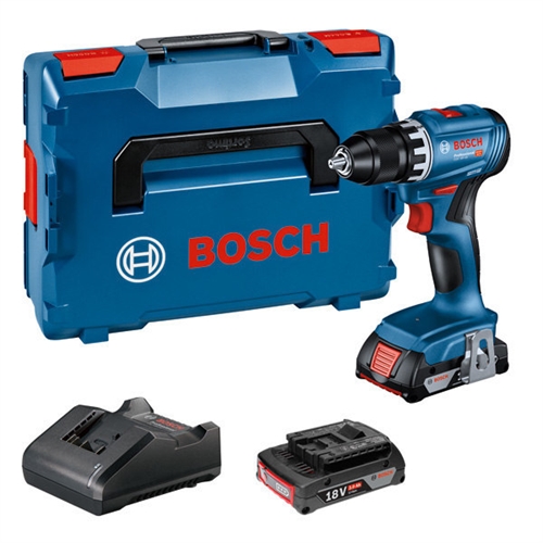 Bosch Akku-Bohrschrauber GSR 18V-45 2 x Akku GBA 18V 2.0Ah L-BOXX 136 Nr. 06019K3203