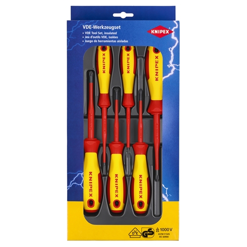 Knipex VDE Schraubendreher-Paket Schlitz / Phillips PH / Pozidriv PZ (SB-Karte/Blister) Nr. 00 20 12 V04