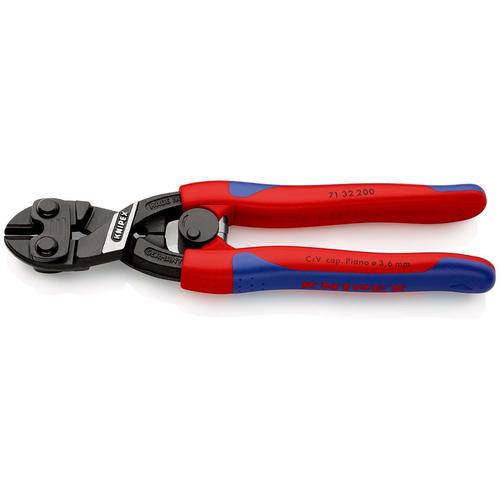 Knipex CoBolt Kompakt-Bolzenschneider mit schlanken Mehrkomponenten-Hüllen schwarz atramentiert 200 mm (SB-Karte/Blister) Nr. 71 32 200 SB