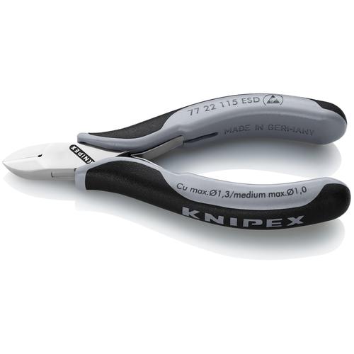 Knipex Elektronik-Seitenschneider ESD mit Mehrkomponenten-Hüllen 115 mm Nr. 77 22 115 ESD