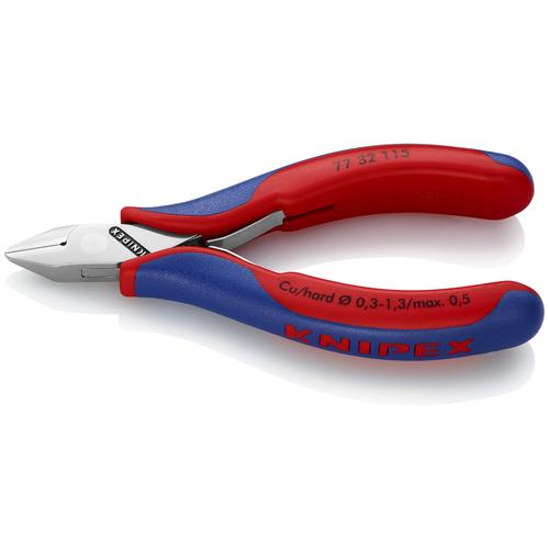 Knipex Elektronik-Seitenschneider mit Mehrkomponenten-Hüllen 115 mm (SB-Karte/Blister) Nr. 77 32 115 SB