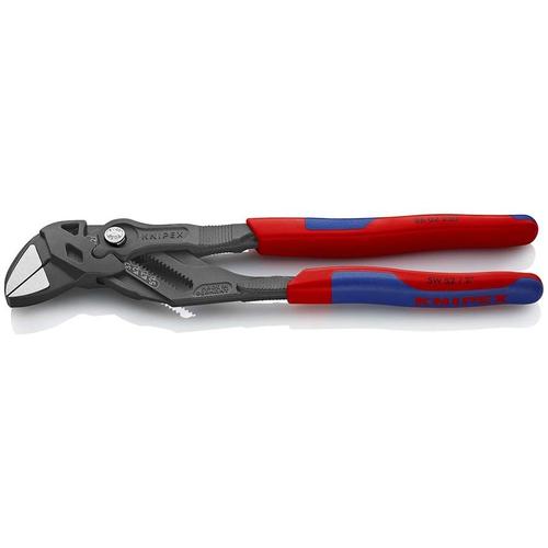 Knipex Zangenschlüssel Zange und Schraubenschlüssel in einem Werkzeug mit Mehrkomponenten-Hüllen grau atramentiert 250 mm (SB-Karte/Blister)