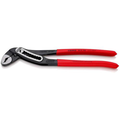 Knipex Alligator Wasserpumpenzange mit rutschhemmendem Kunststoff überzogen schwarz atramentiert 300 mm (SB-Karte/Blister) Nr. 88 01 300 SB