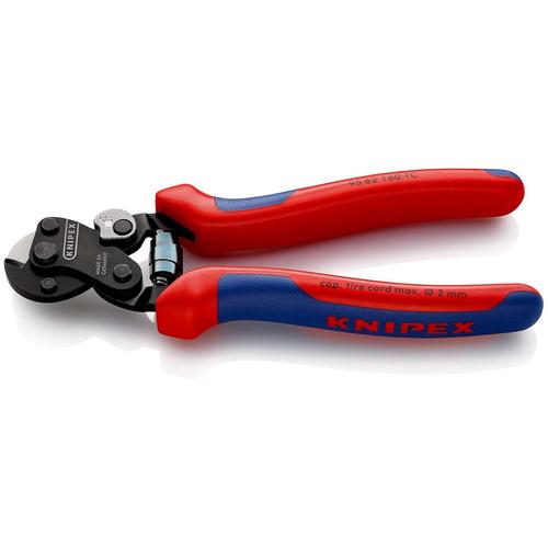 Knipex Drahtseilschere für Reifencord mit Mehrkomponenten-Hüllen brüniert 160 mm Nr. 95 62 160 TC