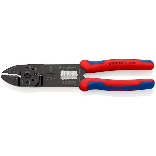 Knipex Crimpzange mit Mehrkomponenten-Hüllen schwarz lackiert 240 mm (SB-Karte/Blister) Nr. 97 22 240 SB