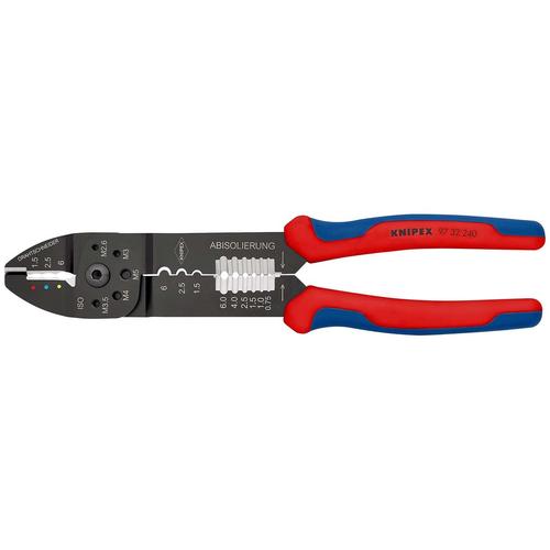 Knipex Crimpzange mit Mehrkomponenten-Hüllen schwarz lackiert 240 mm (SB-Karte/Blister) Nr. 97 32 240 SB