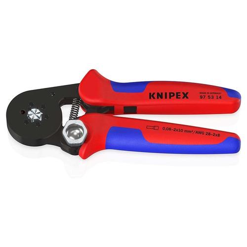 Knipex Selbsteinstellende Crimpzange für Aderendhülsen mit Seiteneinführung mit Mehrkomponenten-Hüllen brüniert 180 mm Nr. 97 53 14