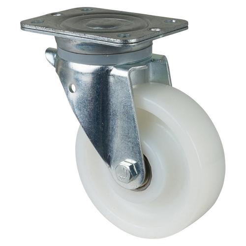 Schwerlast-Lenkrolle Rad Ø 150mm Kunststoff weiß Radb. 40mm BH 209mm Kugellager Radk. Kunststoff mit Platte PG 138x110mm Tragkr.