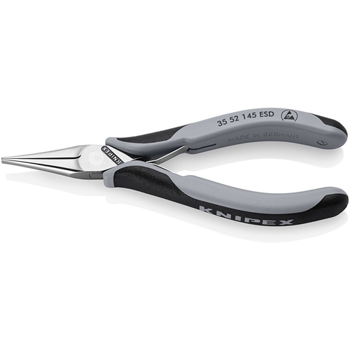Knipex Elektronik-Greifzange ESD mit Mehrkomponenten-Hüllen spiegelpoliert 145 mm Nr. 35 52 145 ESD