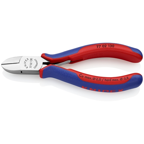 Knipex Elektronik-Seitenschneider mit Mehrkomponenten-Hüllen 130 mm Nr. 77 02 130 SB