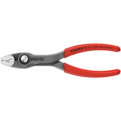 Knipex TwinGrip Front- und Seitengreifzange mit rutschhemmendem Kunststoff überzogen grau atramentiert 154mm Nr. 82 01 150 SB