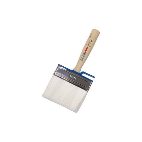 Mako Lack-Flächenstreicher PREMIUM 100mm blau-weiße all in one-Borste Naturholzgriff 100 % FSC Nr. 3645 10