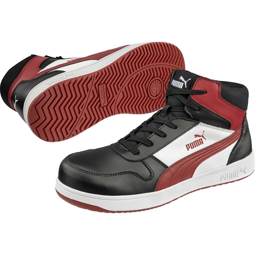 Puma Safety Sicherheitsschuh FRONTCOURT BLACK/WHITE/RED MID S3L ESD FO HRO SRC Nr. 630050