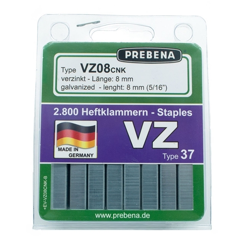 PREBENA VZ08CNK-B Heftklammern im Blister verzinkt (Inhalt VE: 2800 Stück)