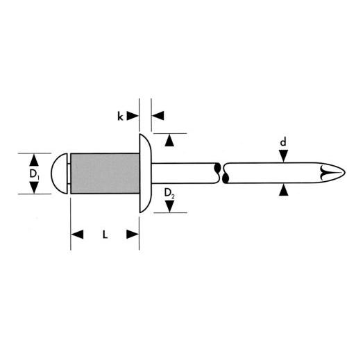 Blindniet Alu Standard Aluminiumlegiert 4x6mm Flachrundkopf (Gesipa)