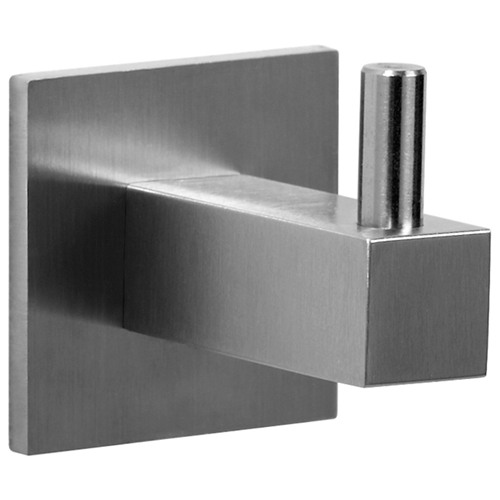 Garderobenhalter 1-fach Percha 004 eckig 35x35mm Edelstahl V2A gebürstet Ø 14mm T: 42mm inkl. Befestigung Nr. PERCHA4.65