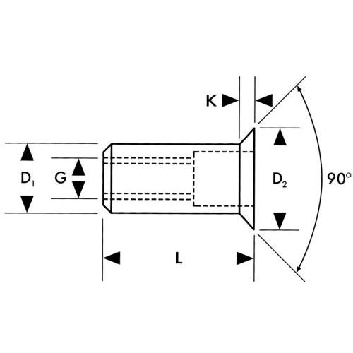 Blindnietmutter Alu Standard Senkkopf M6x9x17mm (Gesipa)