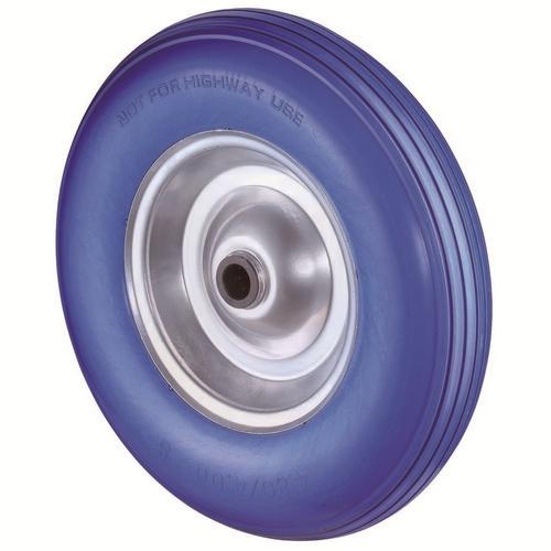 Luftrad Rad Ø 400mm Polyurethan blau Radb. 100mm Nabenl. 75mm Rollenlager Radk. Stahl Tragkr. 200kg Rillenprofil Nr. C91.400
