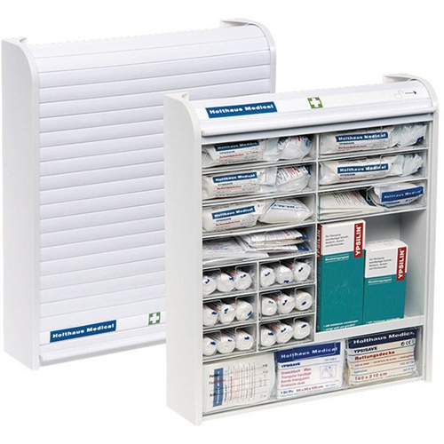 Holthaus Medical Verbandschrank Rollmed mit Rollo gefüllt DIN 13157