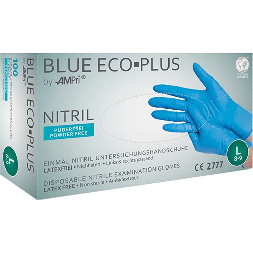 AMPri Einweghandschuh Nitril BLUE ECO PLUS puderfrei (Pack a 100 Stück)