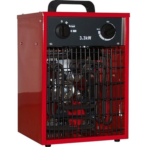Elektro-Heizer 3 KW IP 20 230 Volt mit stufenlosem Thermostat und Stufenschalter für verschiedene Heizstufen