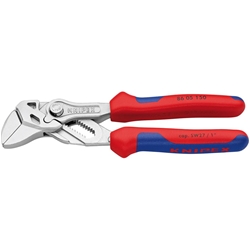 Knipex Zangenschlüssel Zange und Schraubenschlüssel in einem Werkzeug mit Mehrkomponenten-Hüllen verchromt 180 mm Nr. 86 05 180