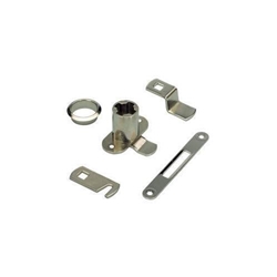 Hettich Zylinderhebelschloss-Set Prestige 2000 78020 zur Aufnahme von Zylinderkern, Metall vernickelt, Riegel 2mm gekröpfter Zylinder Ø 18x22mm