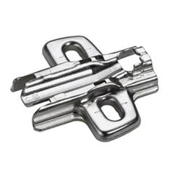 Hettich Kreuzmontageplatte mit Langloch-Höhenverstellung, vernickelt, Lochreihe 37x32mm, zum Anschrauben, Distanz 0,0mm 9075005