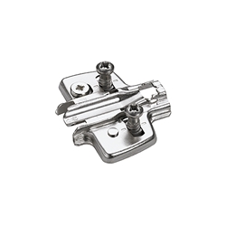 Hettich Kreuzmontageplatte mit Direkt-Höhenverstellung, vernickelt, Lochreihe 37x32mm, mit Euroschrauben (für Bohrung ø 5x12mm), Distanz 3,0mm 9075082