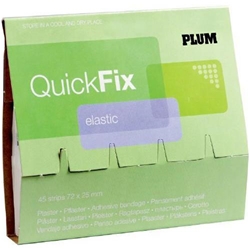 Plum 5512 QuickFix Nachfüllpack 45 Stück elastischen Textilgewebepflaster, passend für die QuickFix und QuickFix UNO Pflasterspender