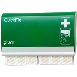 Plum 5506 QuickFix Pflasterspender mit 2x45 Stück Aloe Vera Pflastern, die Pflaster entpacken sich beim Herausziehen von selbst, Maße Spender: B23xH13,5cm, Pflaster: 7,2x2,5cm