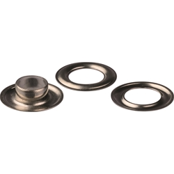 Original LÖWE Selbstschneidende Ösen, verchromt, 9,5mm, Ober- und Unterteile, 500 Paar Nr. 0.039/9.5/C