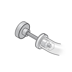 FSB HT-Stoßgriff-Befestigung, Einseitig, TS 75-84mm, 05 0580, durchgehend, Messing poliert gewachst, für Griffdurchmesser Ø 20mm Nr. 0 05 0580 04275 4305