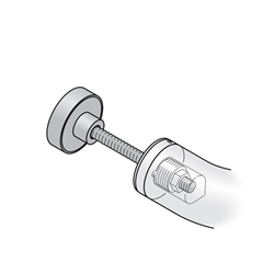 FSB HT-Stoßgriff-Befestigung, Einseitig, TS 8-10mm, 05 0580, durchgehend, Edelstahl, fein matt, Bohrung 8,5mm, für Griffdurchmesser Ø 25/30mm, mit Gegenrosette Nr. 0 05 0580 02308 6204