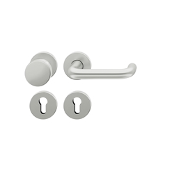 FSB ASL® OT-Wechselgarnitur, PZ gelocht, DIN Links-Rechts, 12 1080, Naturfarbig eloxiert, Vierkant 8mm, TS 39-58mm, mit Knopf 0802 Nr. 0 12 1080 01510 0105