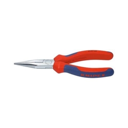 Knipex Flachrundzange mit Schneide (Radiozange) mit Mehrkomponenten-Hüllen verchromt 160 mm Nr. 25 05 160