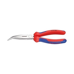 Knipex Flachrundzange mit Schneide (Storchschnabelzange) mit Mehrkomponenten-Hüllen schwarz atramentiert 200 mm Nr. 26 22 200