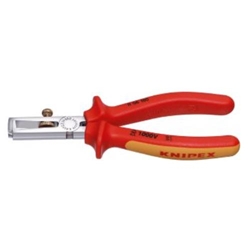 Knipex Abisolierzange mit Öffnungsfeder, universal isoliert mit Mehrkomponenten-Hüllen, VDE-geprüft verchromt 160 mm Nr. 11 06 160