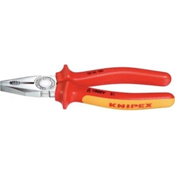 Knipex Kombizange isoliert mit Mehrkomponenten-Hüllen, VDE-geprüft verchromt 180 mm Nr. 03 06 180