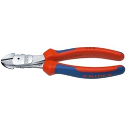 Knipex Kraft-Seitenschneider mit Mehrkomponenten-Hüllen verchromt 180 mm Nr. 74 05 180