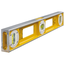 STABILA Wasserwaage Type 83 S, 40cm, extrem robustes Alu-Druckgussprofil, 1 Horizontal-Libelle, 2 Vertikal-Libellen, Grifföffnungen, Made in Germany Nr. 02542